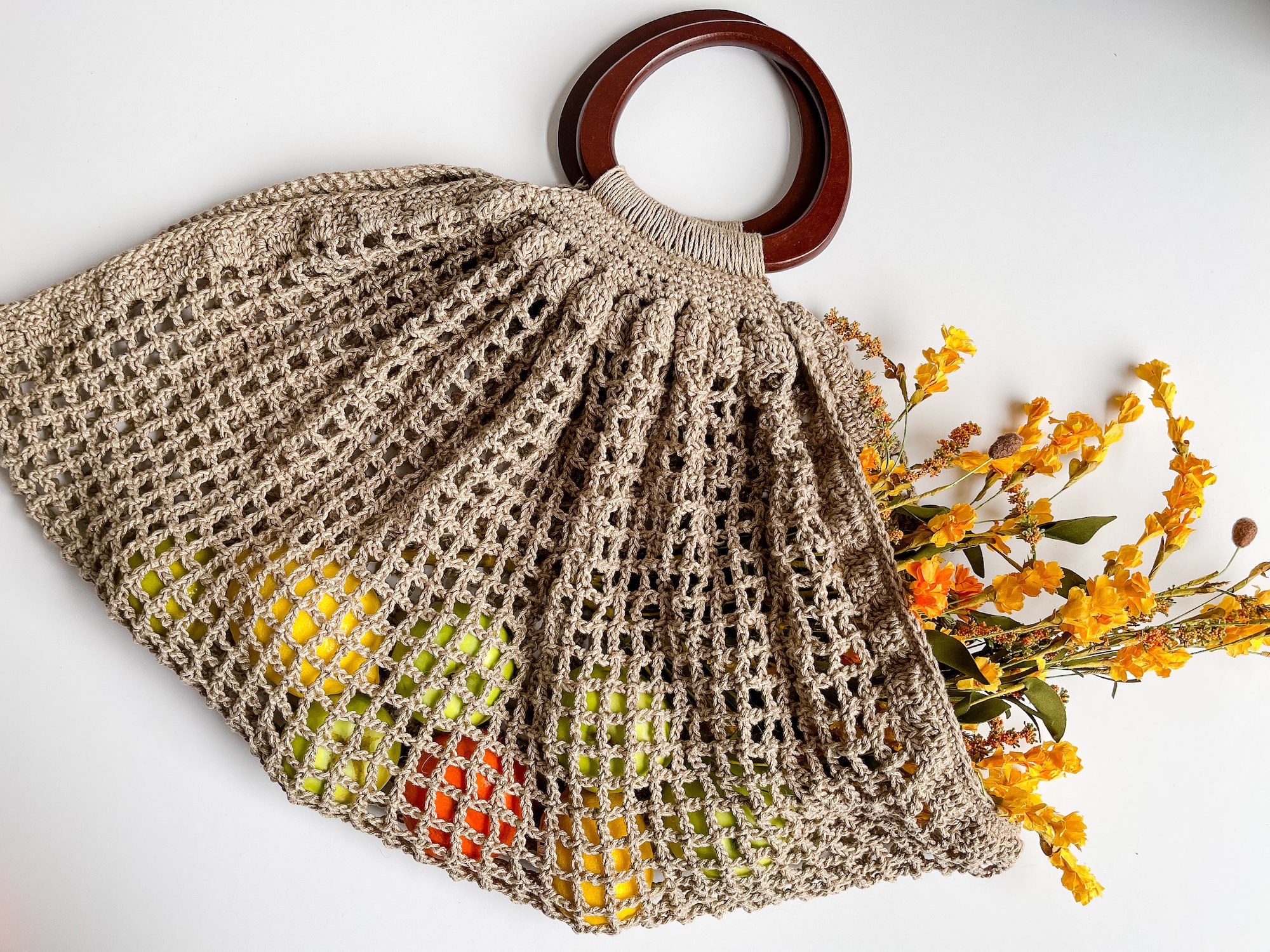 French Market Mesh Bag Crochet Pattern Market Bag Pattern, Crochet Mesh ...