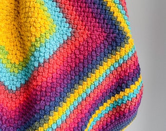Crochet Pattern Puff Blanket Pattern, crochet blanket, square crochet blanket, crochet baby blanket, crochet unisex baby blanket