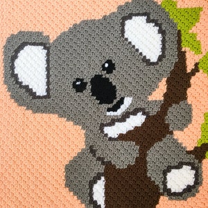 Crochet Koala C2C Graph Blanket Pattern, koala crochet blanket, crochet baby blanket, crochet koala, crochet c2c graph, crochet blanket