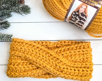 Crochet Modern Twist Bulky Headband Pattern PDF - instant download crochet bulky twist head wrap ear warmer pattern