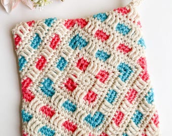 Mosaic Crochet Double Thick Hot Pad Pattern: Home Decor (PDF Pattern)