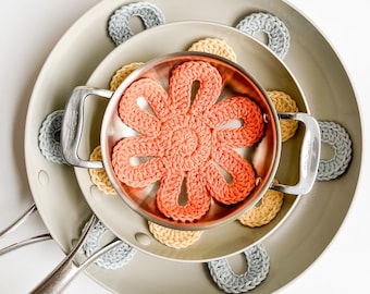 Crochet Flower Pan Protector Pattern: Easy Floral Motif (PDF Pattern)