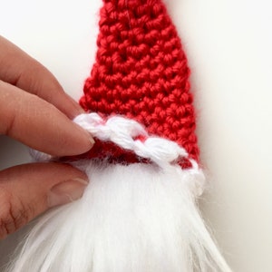 Crochet Gnome Ornament Pattern, Santa gnome crochet Christmas ornament, Christmas gnome, Christmas crochet ornament, crochet gnome ornament image 4