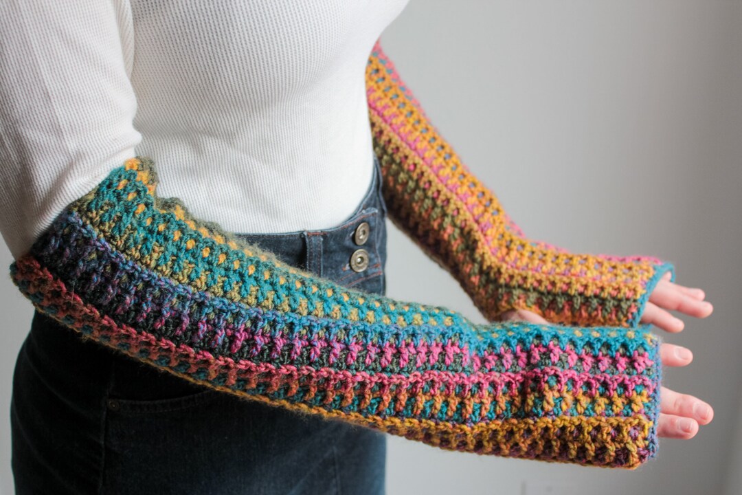 Crochet Pattern Arm Warmer Fingerless Gloves Pattern PDF - Etsy