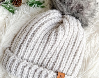 Crochet Bulky Hat Pattern, crochet knit look hat winter brimmed beanie, bulky slouchy crochet hat, quick crochet hat, slouchy crochet hat