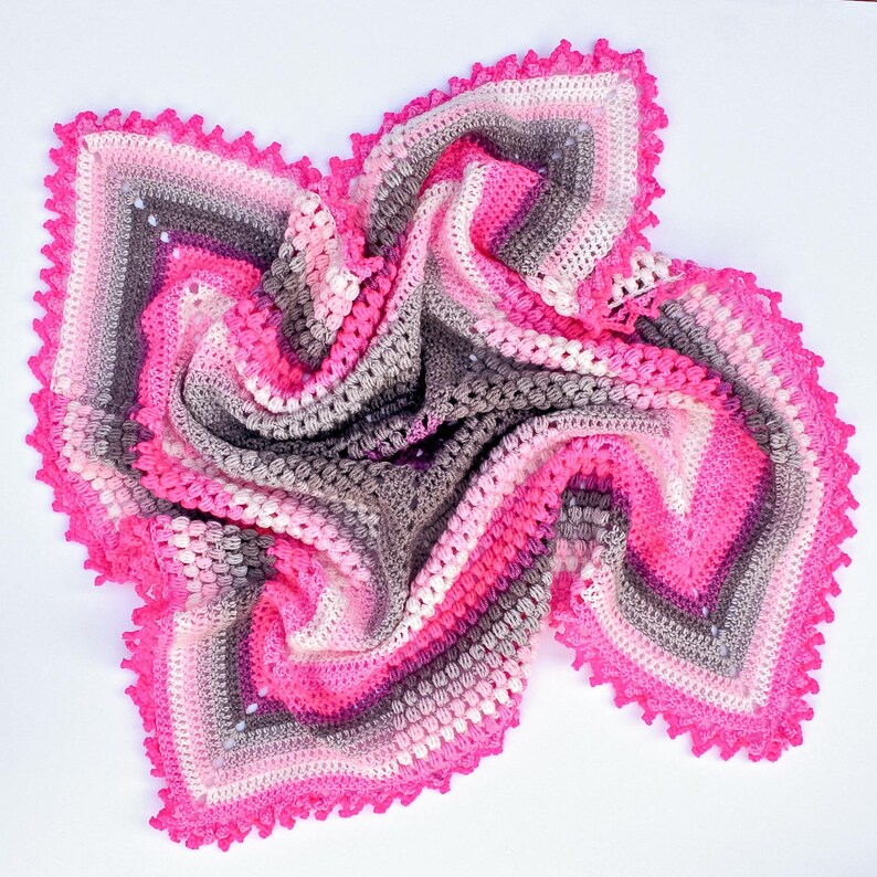 Puff Stitch Baby Blanket Center Out Square Pattern PDF Easy Crochet ...