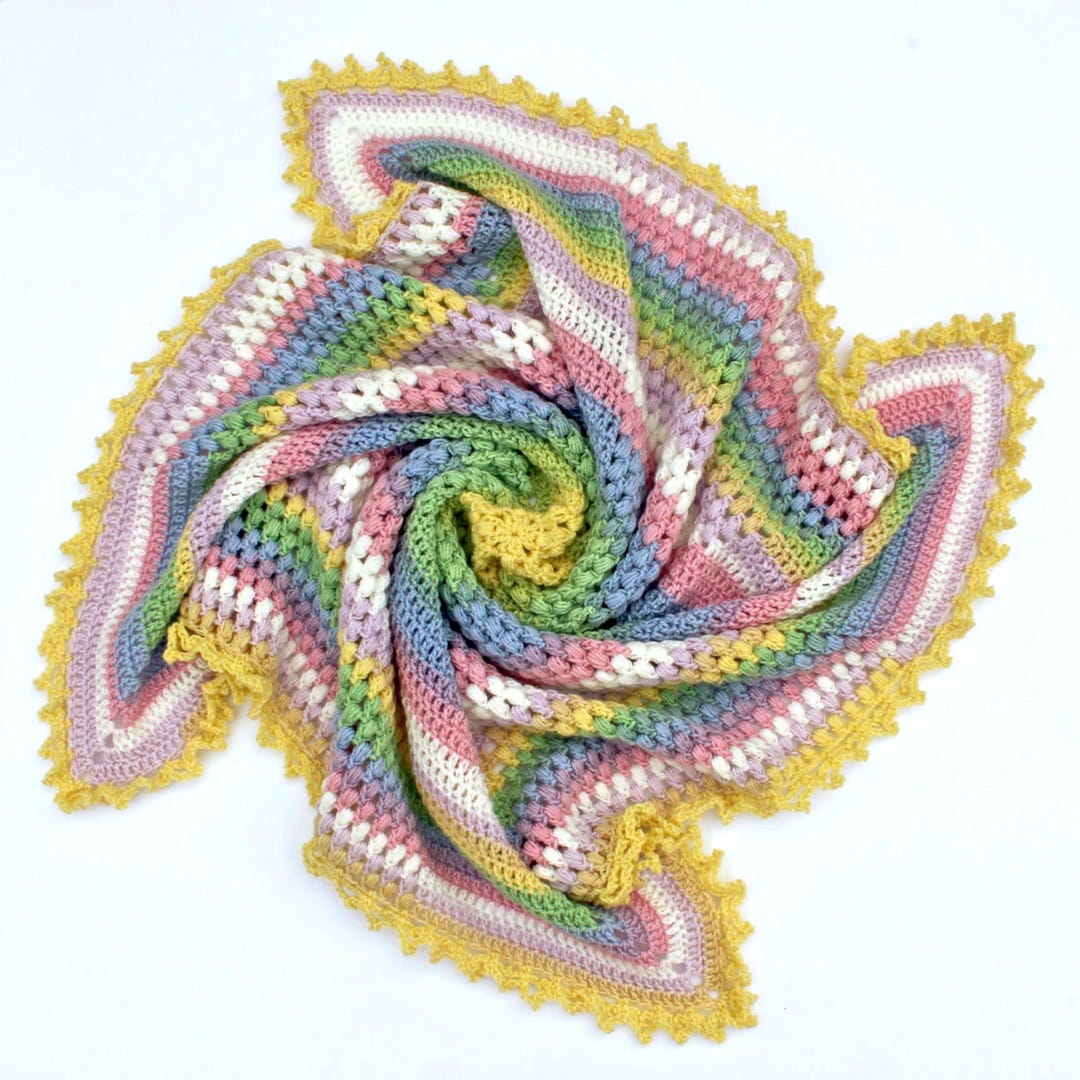 Puff Stitch Baby Blanket Center Out Square Pattern PDF Easy Crochet ...