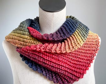 Easy Ribbed Crochet Infinity Scarf Pattern (PDF Pattern)