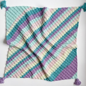 Crochet Beginner C2C Blanket Pattern, Corner to Corner (c2c) crochet blanket sizes baby through Queen, beginner c2c blanket pattern