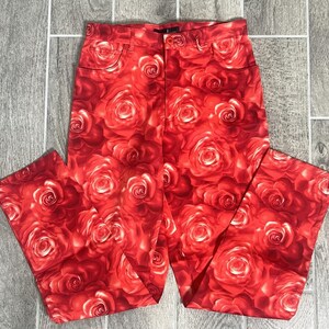 Vintage Mesmerize Jeans Rose Cottagecore Barbiecore Floral Stretch Size Medium