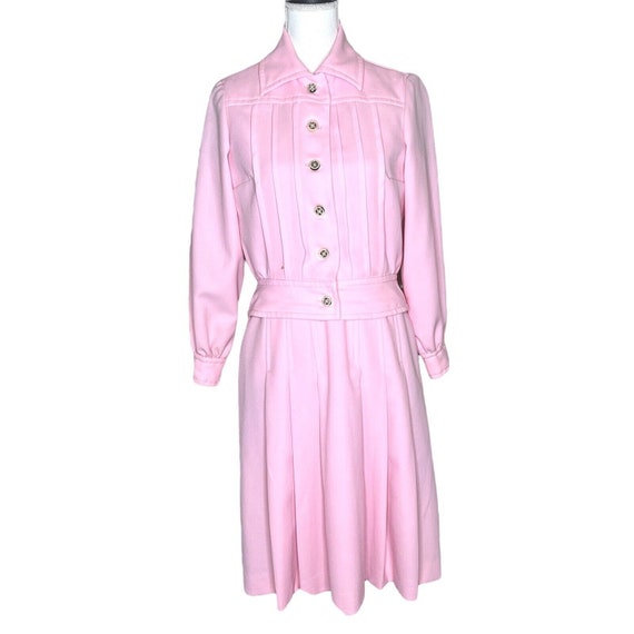 Vintage Howard Wolf Boutique Pink 2-piece Wool Pl… - image 1