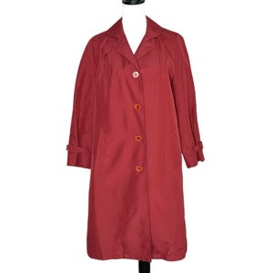 Vintage Misty Hafen Petite Trenchcoat Burgund Rot Union Made In USA Groß