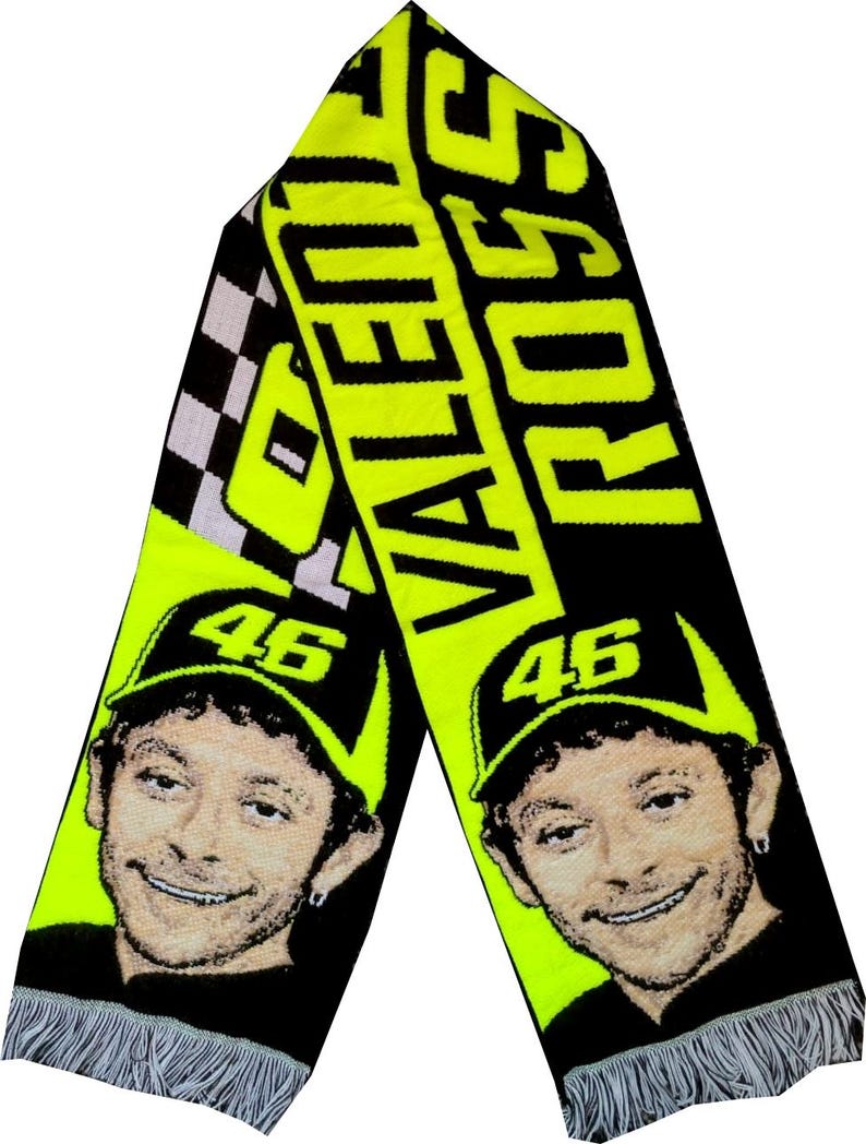 Scarf valentino rossi motogp sciarpa scarves gift sa 100% ACRYLIC FAN jersey flag bandana image 3