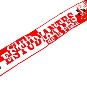 Bufanda plateada para estudiantes de fútbol, bufandas de fútbol de Argentina, Copa Libertadores de América Latina, camiseta de ABANICO 100 % ACRÍLICO, camiseta con bandera