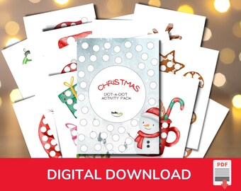 Christmas Do-a-Dot Paintings, Toddler, Preschool Activity, Kindergarten, Christmas Worksheets, Busy Book, Prewriting Printables