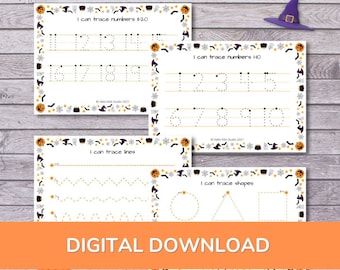 Halloween Worksheets Printable, Preschool Learning Mat, Fall Worksheets for preschoolers, Kindergarten, Printable, Homeschool Worksheets