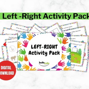 Links Rechts Activiteitenpakket voor Kleuters: Digitale Download, Hulpbron voor Thuisonderwijs, Links Rechts Bewustzijn, Links Rechts Sorteeractiviteiten