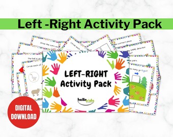 Left Right Activity Pack for Preschoolers: Digital Download, Homeschool Resource, Left Right Awareness, Left Right Sorting Activities