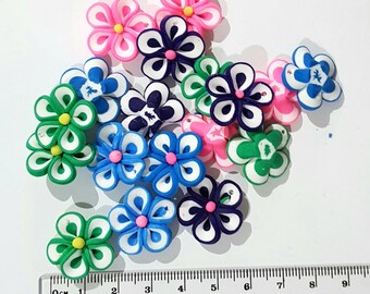 Cuentas de flores de arcilla polimérica de 21 mm – Colores surtidos, paquete de 20 unidades - ENVÍO GRATIS - JF47