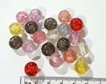 Cuentas acrílicas brillantes de 10 mm – Colores pastel surtidos (20 cuentas) - ENVÍO GRATIS - JF48