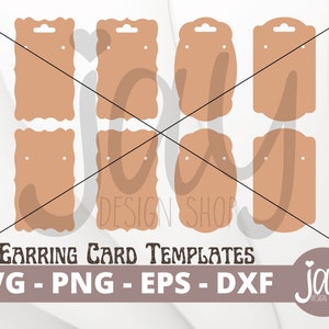 Earring Card Template SVG - Earring Card Holder Cut File - Small Business