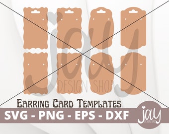 Plantilla de tarjeta para pendientes SVG - Archivo de corte para portatarjetas para pendientes - Pequeñas empresas