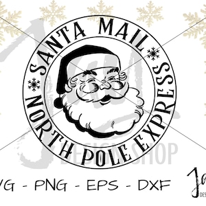 Santa Mail SVG - Noordpool Express Cut File - Kerst Download - Digitale bestanden - PNG