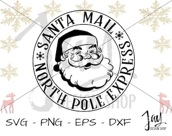 Santa Mail SVG - North Pole Express Cut File - Christmas Download - Digital Files - PNG