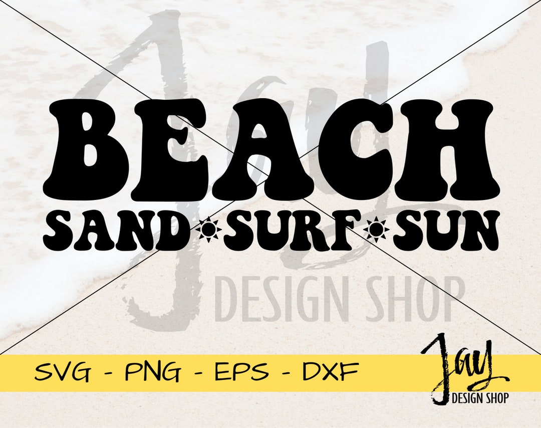 Strand SVG-Schnittdatei, Sommer digitaler Download, Sand Surf Sun SVG ...
