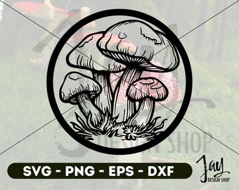 Mushroom Metal Sign DXF | Cottagecore Plasma CNC Cut File | Rustic Wall Art | Laser Cut SVG Download