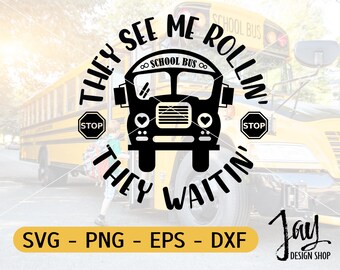 Schulbus Fahrer Geschenk – "They See Me Rollin' They Waitin'" Reißverschlusstasche 23,5x17 Cm