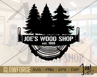 Wood Shop Metal Sign DXF | Customizable Saw Blade CNC Plasma Cut File | Workshop Wall Art | Laser Cut SVG Download