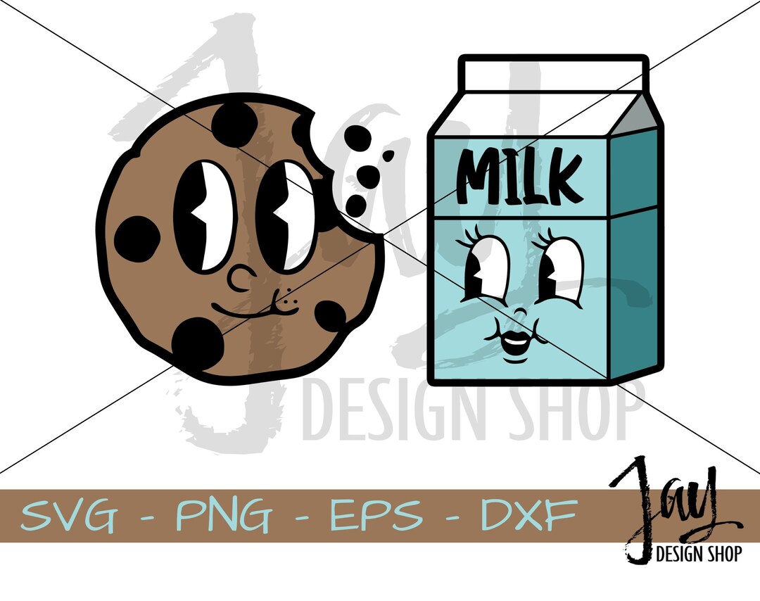 Milk and Cookies SVG Cookies and Milk Cut Files Vintage - Etsy