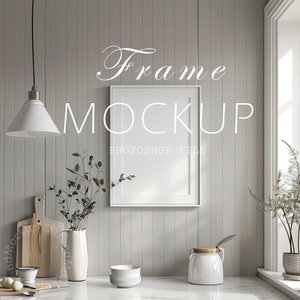 Bohemian Kitchen Frame Mockup: Minimalist Style (PSD & JPG)