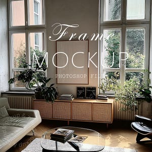 Scandinavian Frame Mockup: Living Room Wall Art Display (PSD/JPEG)