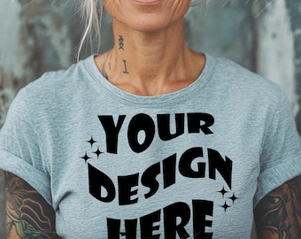 Mockup T-shirt senior vrouw: trendy oma-ontwerp (digitale download)
