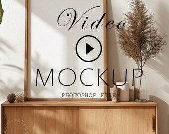 Bohemian Wood Frame Mockup: Slanted Scandinavian Style (PSD & JPG)
