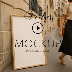 Paris Street Frame Video Mockup: Realistic Poster Display (Photoshop File)