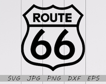 Route 66 Sign SVG: Vector Clipart Illustration (Digital Files)