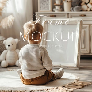 Kinderzimmer-Rahmen-Mockup für Kinderzimmer, Kinderzimmer-Mockup, Rahmen-Mockup-Bundle, Din-A-Ratio-Kinderzimmer-Rahmen, PSD-Smart-Objekt, Baby-Rahmen