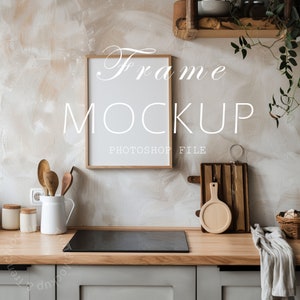 Bohemian Kitchen Frame Mockup: Styled Interior (PSD & JPG)