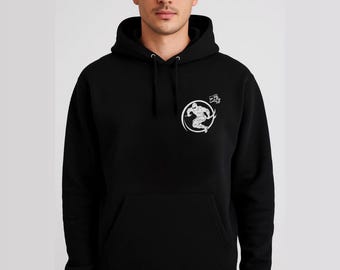 Felpa con cappuccio ricamata Ninja Warrior – Felpa con cappuccio in stile anime giapponese per arti marziali