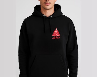 Embroidered Samurai Hoodie – Japanese Warrior Art, Streetwear Pullover