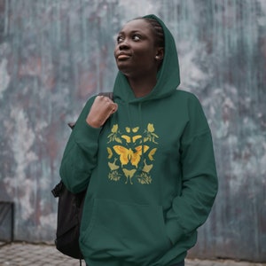 Cottagecore Butterfly Hoodie: Abstract Botanical Design
