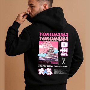 Japanische Architektur Front & Back Print Hoodie, Architektur Kultur Kunst Sweatshirt Design