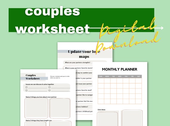 Couples Worksheet Printable Planner Relationship Goals Gottman | Etsy
