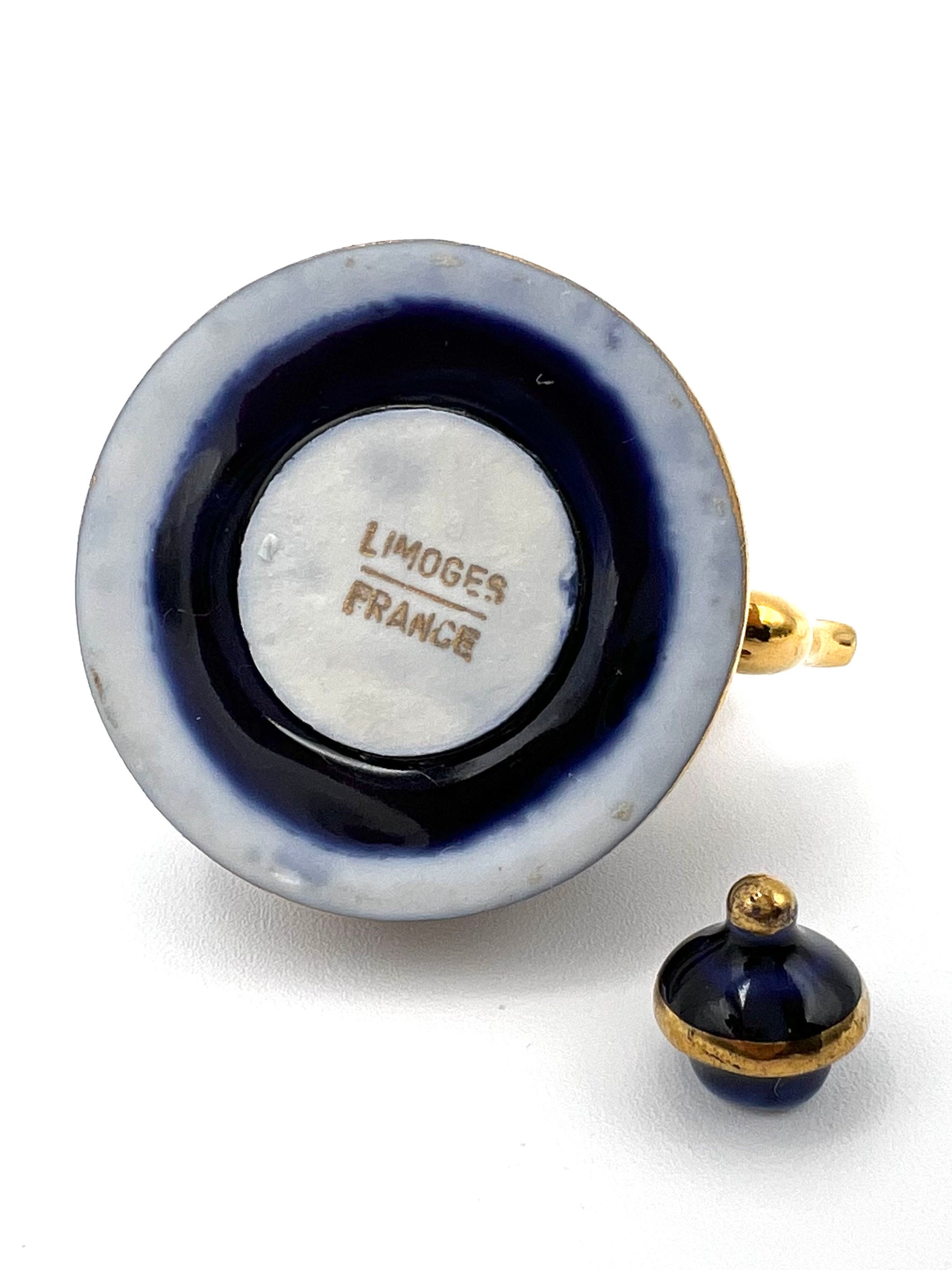 Limoges Cobalt Blue Porcelain Miniatures Made in France Etsy