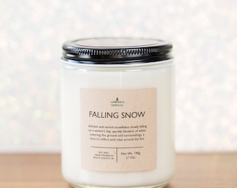 Falling Snow Scented Soy Candle | Cedar, Eucalyptus & Lavender
