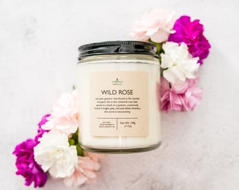 Wild Rose Soy Candle-Soy Candle Gift | Spring Candle | Handmade Candle | Scented Candle | Floral Candle