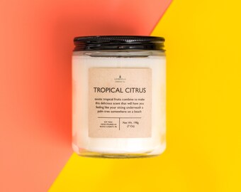 Tropical Citrus Soy Candle | Exotic Fruit Scented Candle